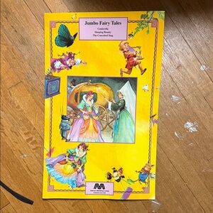 Vintage Jumbo Fairy Tales Book with Colorful Illustrations
